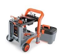 Smoby - BLACK+DECKER - Diable + Boite 3 en 1 - Jouet Bricolage Enfant - Se Transforme en Etabli - 19 Accessoires - 360202