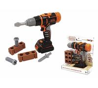Smoby Perceuse-visseuse mécanique Black+Decker – 2 embouts, 4 accessoires – À partir de 3 ans