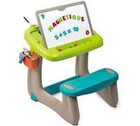 Smoby - Bureau Petit Ecolier - Bureau pour Enfant - Double Face Blanche Magnétique + Ardoise Craie - 80 Accessoires Inclus - Dès 3 Ans - 420103, Mixte
