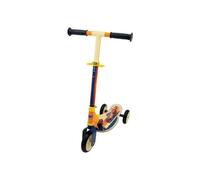 Smoby - Cars - Patinette pliable - 3 roues silencieuses - Plateau bois - Jaune et Multicolore - Trottinette avec guidon réglable