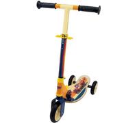 Smoby - Cars - Patinette pliable - 3 roues silencieuses - Plateau bois - Jaune et Multicolore - Trottinette avec guidon réglable