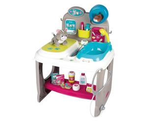Smoby - Centre Vétérinaire - Clinique Animaux - Jouet pour Enfant - Peluches Chaton Plus Hamster Incluses - 18 Accessoires Médicaux - 340404 - Bleu