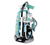 SMOBY - Chariot de ménage + aspirateur électronique avec bruit d'aspiration - 9 Accessoires - Piles Incluses - dès 3 ans