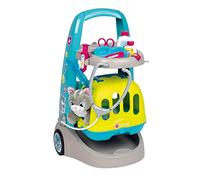 Smoby - Chariot Vétérinaire - 1 Peluche Chaton + Mallette - 9 Accessoires - Dès 3 Ans - Fabriqué en France - 340402 Bleu