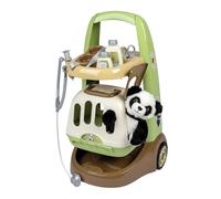 Smoby Chariot vétérinaire de zoo Peluche Panda 2 en 1 Cage de transport - Accessoires inclus