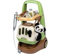 Smoby - Chariot Vétérinaire de Zoo - Peluche Panda - Nombreux accessoires inclus - Produit 2 en 1 : Cage de transport - Fabrication