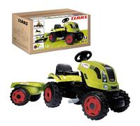 Smoby - Claas Tracteur Farmer XL + Remorque - Tracteur à Pédales Enfant - Siège Ajustable - Volant avec Klaxon - Capot Ouvrable - A Partir de 3 Ans - Fabrication Française