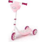 SMOBY - Corolle - Patinette 3 roues silencieuses - Strucure métale - Petite trottinette avec guidon réglable et porte poupon