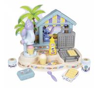 Smoby – Dinette Paillote Gourmande Stitch – Fabrique à glaces et gaufrier, 12 accessoires, dès 3 ans