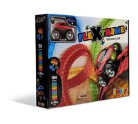 Smoby FleXtreme Set Découverte 4m40 de Circuit de Voiture 184 Pistes Flexibles et Modulables + 1 Véhicule Effets Lumineux Pil 36