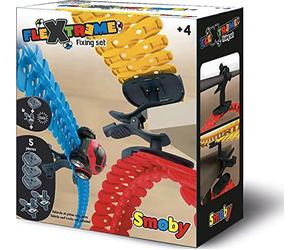Smoby - FleXtreme - Set Fixations - 2 Pinces + 3 Supports de Piste - A Partir de 4 Ans