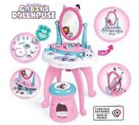 Smoby - Gabby et la Maison Magique - Coiffeuse enfant 2 en 1 - Tabouret inclus - 12 accessoires - Miroir orientable Multicolore G