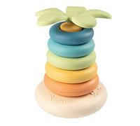 Smoby Green - Pyramide Culbuto - 5 Anneaux à Empiler - Plastique d'origine Végétale - A Partir de 12 Mois - Fabrication Française