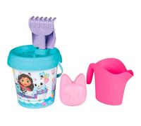 Smoby Seau garni Gabby et la Maison Magique – Arrosoir, tamis, râteau – Dès 18 mois