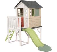 Smoby Life - Maison Pilotis avec toboggan - Nouveau colori - Plateforme 70cm - Anti-UV - Fabriqué en France
