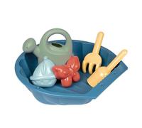 Smoby Life - Mini Bac à Sable Garni - Arrosoir - Pelle + Râteau - Jeu Plage - Plastique Recyclé - Dès 18 Mois - 850209