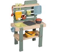 Smoby Life - Mud Kitchen - Jeu de cuisine en extérieur - 15 accessoires - Anti-UV - Matière Recy Dès 3 Ans