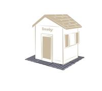 Smoby - Set de 6 dalles - Plancher de Maison - Anti-UV - 45x45cm - Effet texturé bois - Plastique 100% recyclé - Fabriqué en France