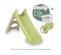 Smoby Life 7600820629 Toboggan Enfant XS Beige et Vert - Surface de Glissement 90 cm - Marches antidérapantes - Prise d'eau Cascade - Compact et Facile à Ranger - Convient à partir de 2 Ans