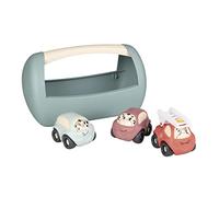 Smoby Little Set 3 Véhicules - Premier Âge - 2 Voitures et 1 Camion de Pompier - Boîte de Transport - A Partir de 12 Mois