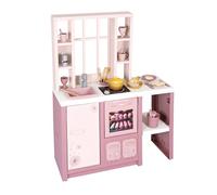 Smoby Loft Cuisine de Jeu Fleur - Cuisine pour Enfants de Style loft Moderne avec Plaque de Cuisson, Four, réfrigérateur et 27 Accessoires, pour Enfants à partir de 3 Ans