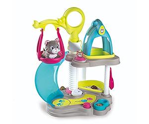 Smoby - Maison des Chats - Jouet pour Enfant - Arbre à Chat 2 Niveaux - Peluche Chaton avec Effets Sonores - 4 Sons - 340400