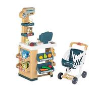Smoby Marchande Supermarché pour enfant – Caisse électronique, 34 accessoires, chariot – Dès 3 ans