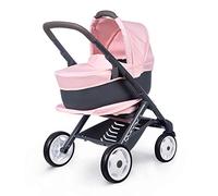 Smoby - Maxi-Cosi Poussette + Landau 3 en 1 Rose - pour Poupons et Poupées Jusqu'à 42 Cms - Roues Silencieuses et Multidirectionnelles - Panier de Rangement - A Partir de 3 Ans - Fabrication Espagnole
