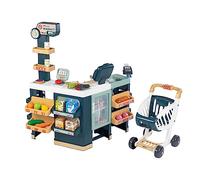 Smoby Supermarché Maxi Market – Chariot, étagères, légumes, fruits, zone réfrigérée – Dès 3 ans