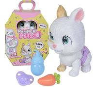 Smoby - Pamper Petz - Lapin à adopter - 4 accessoires - Articulé - Bois et fais pipi - Certificat d'adoption - Dès 3 ans