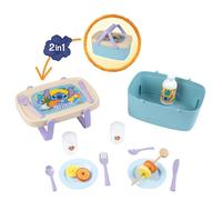 Smoby Panier pique-nique Stitch 2-en-1 – Table d'appoint, 16 accessoires, à partir de 3 ans