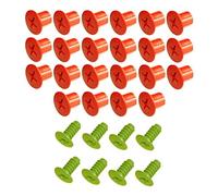 Smoby Pièce de rechange E21007 - Lot de 22 vis rouges à filetage intérieur - Avec 8 vis vertes - Glissantes comme Super Megalis, etc.
