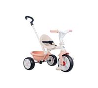 Smoby Tricycle Be Move – Évolutif 2en1, Ceinture de sécurité, Poignée parentale réglable – Rose