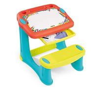 Smoby - Pupitre Magique - Bureau pour Enfant - Feutre Effaçable - 3 Rangements + Tiroir à Glissières - 12 Accessoires Inclus - Dès 2 Ans - 420221, Orange