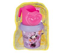 Smoby - Sac à Dos avec Seau de Plage Minnie - Comprend Seau, Pelle, râteau, Tamis, arrosoir et Moule - Matériau recyclé - pour Enfants à partir de 18 Mois - (7600862216)