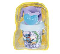 Smoby Sac à Dos avec Seau de Plage Stitch - Set Complet avec Pelle, râteau, Tamis, arrosoir et Moule - Contient du Plastique recyclé - Jouet pour Sable à partir de 18 Mois (7600862211)