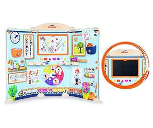 Smoby - Salle de Classe Smoby School - Ecole et Ardoise pour Enfant - Double Face Blanche Magnétique + Craie - 80 Accessoires Inclus - Jouer à la Maitresse - Dès 3 Ans - 410818