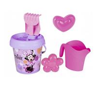 Smoby – Seau de plage Minnie garni – Arrosoir, tamis, râteau et pelle – 17 cm, multicolore