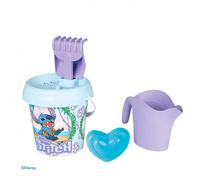 Smoby Seau garni Stitch - Tamis, râteau, pelle, arrosoir, moule - 18 mois - Fabrication française