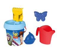 Smoby - Seau Garni Toy Story - Arrosoir, Pelle, Moule à Sable, Tamis, Râteau Inclus - Matière Recyclée - A Partir de 18 Mois - Fabrication Française
