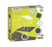 Smoby - Set de 6 dalles - Plancher de Maison - 45x45cm - Effet texturé bois - Anti-UV - Plaqtique 100% recyclé et recyclable