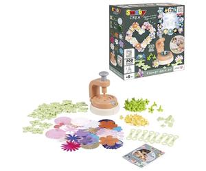 Smoby - Set Déco Fleurs - Activité Manuelle - Atelier Création - Presse à Fleurs - Tissus et Livret Inclus - A Partir de 5 Ans - Fabrication Française