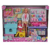 Smoby/Simba France Simba - 105733040 - Poupée Steffi Love - Vétérinaire avec Evi - + 4 Animaux et Accessoires Inclus - 29 cm et 12 cm