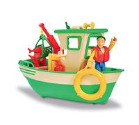 Smoby Simba - Sam Le Pompier - Bateau de Pêche Flottant - Grue Mobile + Treuil Mécanique - 1 Figurine Incluse - 109251074002 Vert