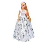 Smoby Simba - Steffi Love Swarovski Deluxe - Poupée Mannequin 29cm - Robe Glamour 5 Diamants + Tiare - Bague Enfant Incluse - 105733466 Blanc