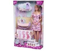 Smoby - Steffi Love - Future Maman - Poupée mannequin enceinte (29cm) - Accesoires pour bébé - Bouton pour faire grossir son ventre Multicolore G