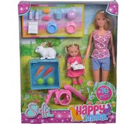 Steffi Love Poupée Happy Animals 2 29 cm pour enfants Rose