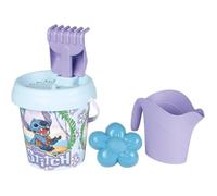 Smoby Seau garni Stitch - Tamis, râteau, pelle, arrosoir, moule - 18 mois - Fabrication française
