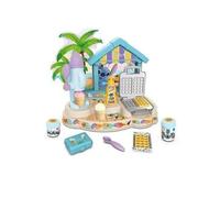 Smoby – Dinette Paillote Gourmande Stitch – Fabrique à glaces et gaufrier, 12 accessoires, dès 3 ans