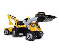 Smoby - Tracteur Builder Max + Remorque - Tractopelle Enfant - Siège Ajustable - Volant avec Klaxon - 710301